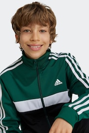 adidas Green/White Sportswear Essentials 3-Stripes Tiberio Tracksuit - Image 5 of 7