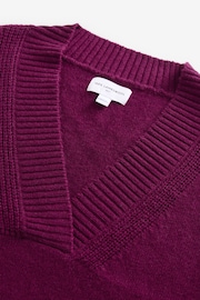 Red Burgundy Premium 100% Lambswool Sleeveless V-Neck Knitted Vest Tank Top - Image 7 of 8