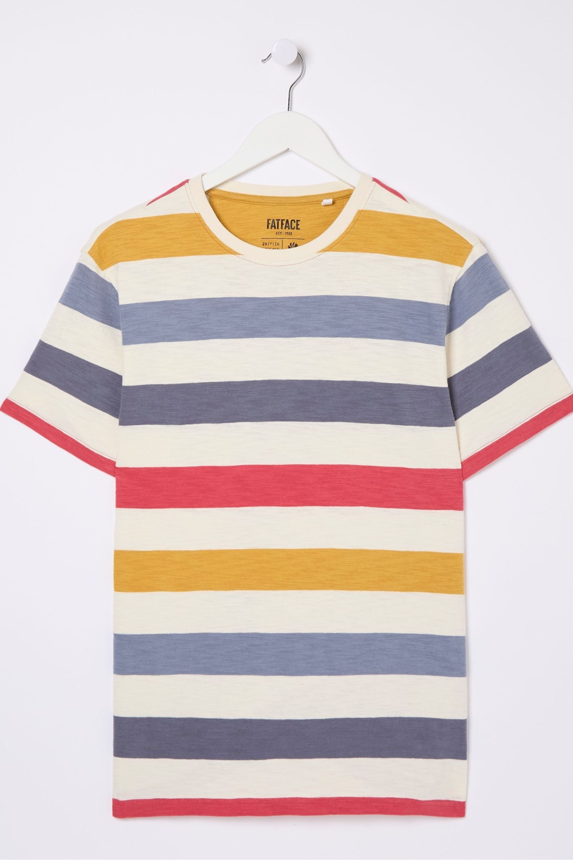 FatFace Natural Seacombe Block Stripe T-Shirt - Image 5 of 5