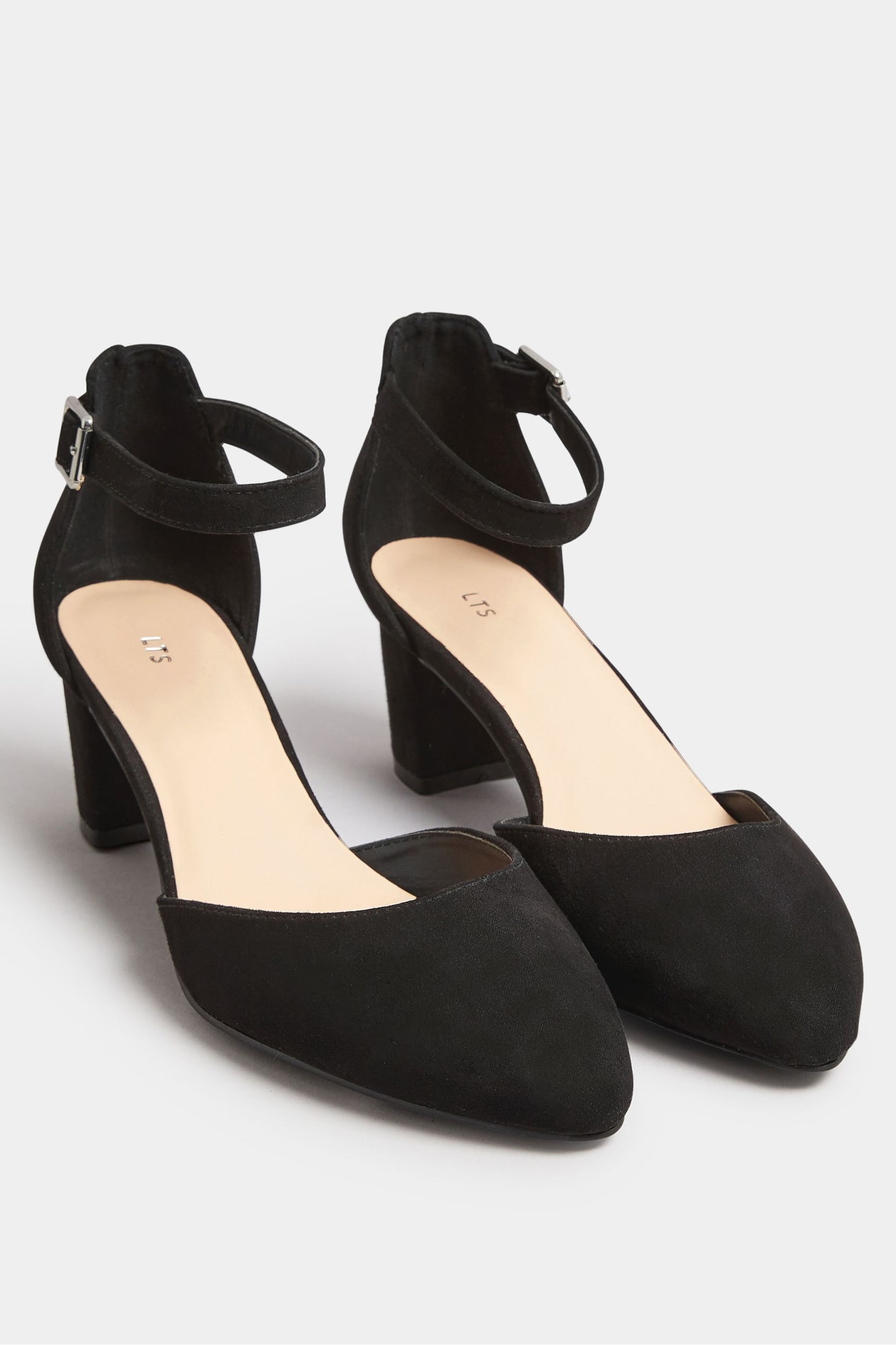 Long Tall Sally Black Micro Point Two Part Mid Heels - Image 3 of 5