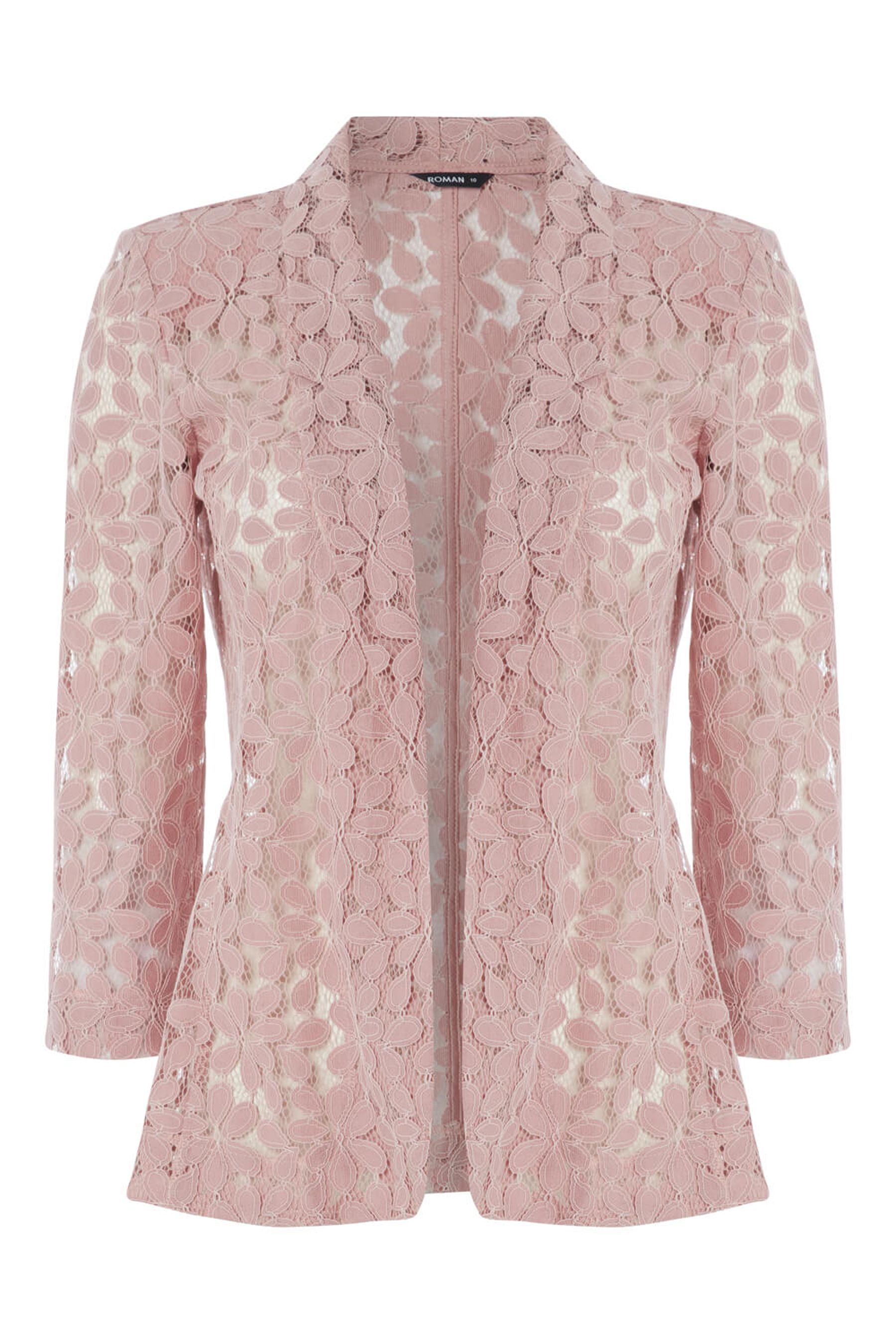Buy Roman Pink Floral Lace Blazer Jacket from the Next UK online shop