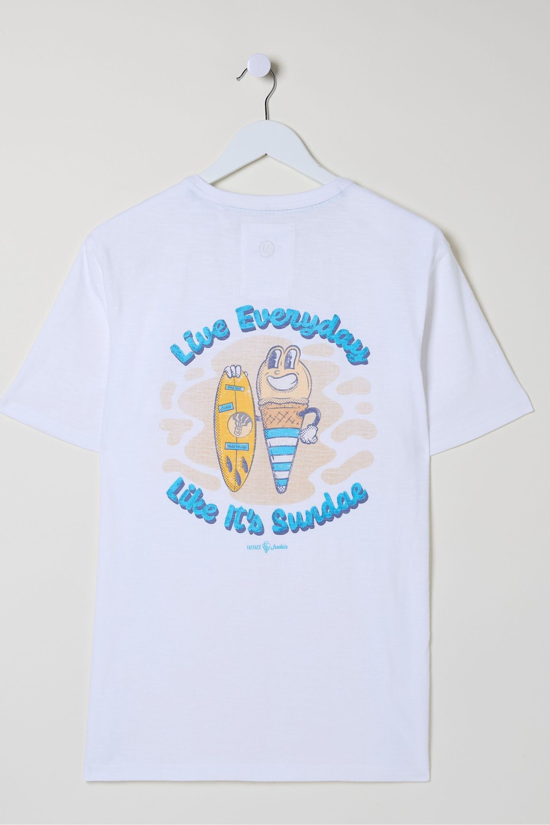 FatFace White Judes Sundae Best T-Shirt - Image 6 of 6