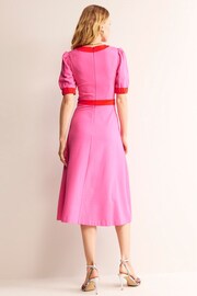 Boden Pink Petite Petra Puff Sleeve Ponte Dress - Image 3 of 5