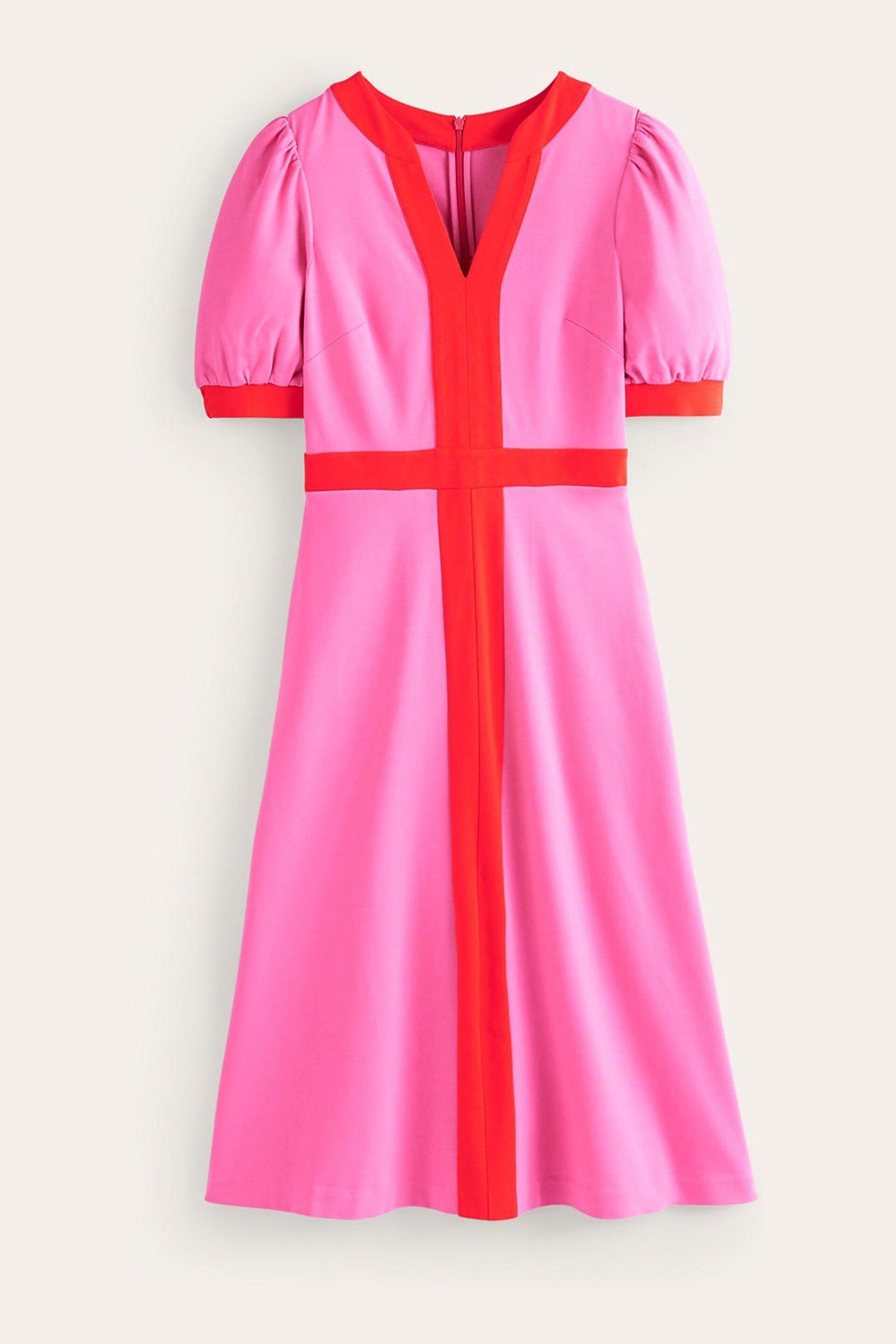 Boden Pink Petite Petra Puff Sleeve Ponte Dress - Image 5 of 5