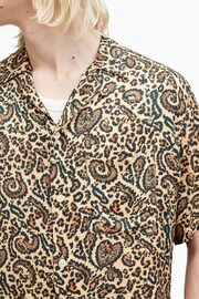 AllSaints Black Leo Paisley Short Sleeve Shirt - Image 2 of 6