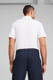 Puma White Pure Solid Golf Mens Polo Shirt - Image 3 of 4