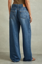 Reiss Mid Blue Lyle Petite Lightweight Viscose Blend Relaxed Jeans - Image 5 of 7