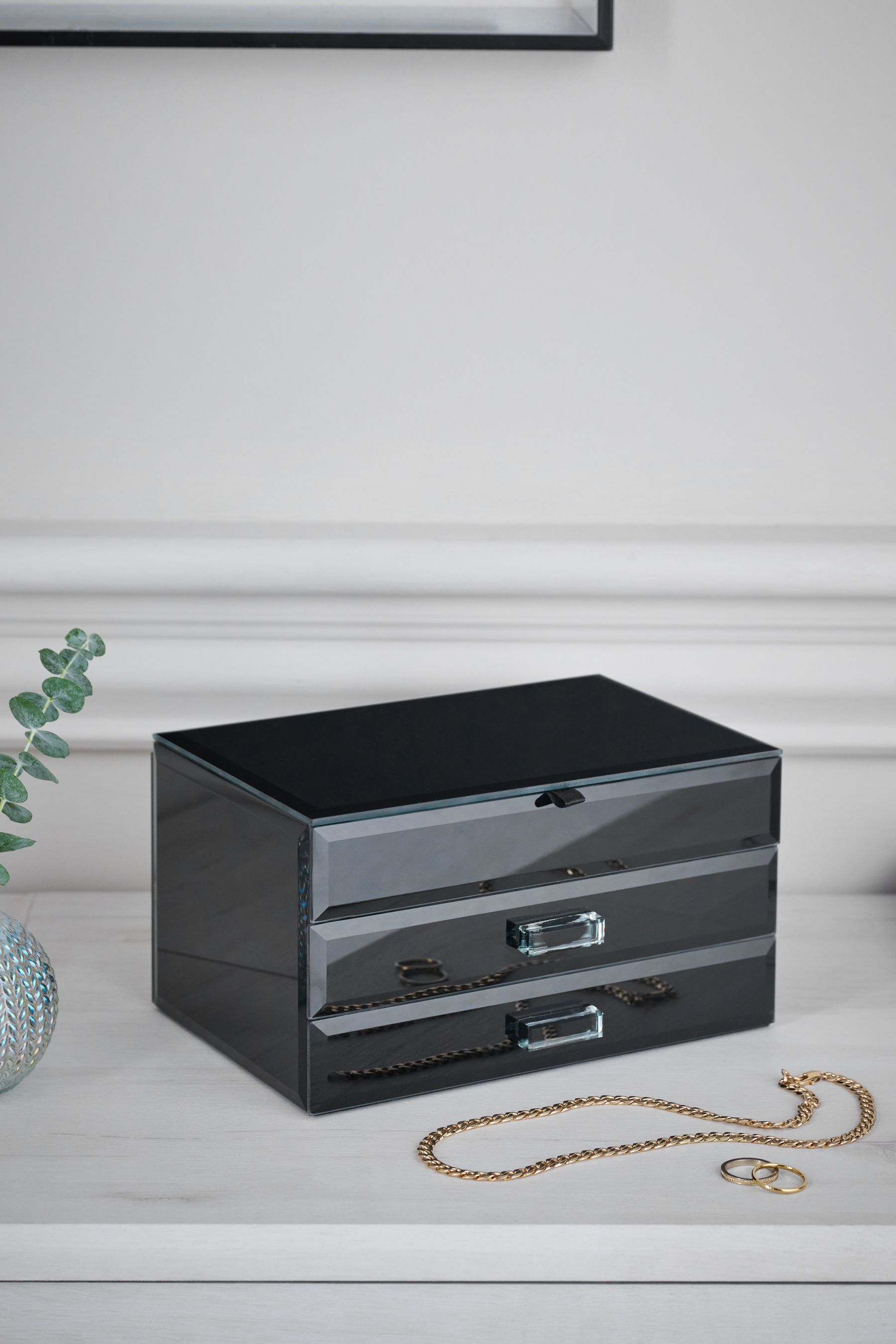 Buy Black Large Glass Jewellery Box from the Next UK online shop