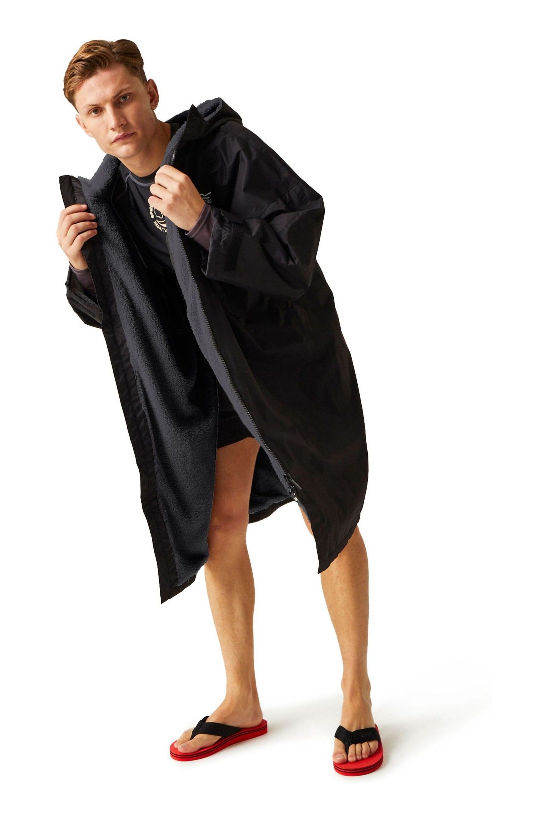 Regatta Black Adult Waterproof Changing Robe - Image 3 of 8