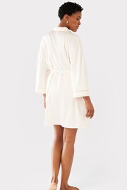 Chelsea Peers Cream Satin Lace Trim Dressing Gown - Image 4 of 5