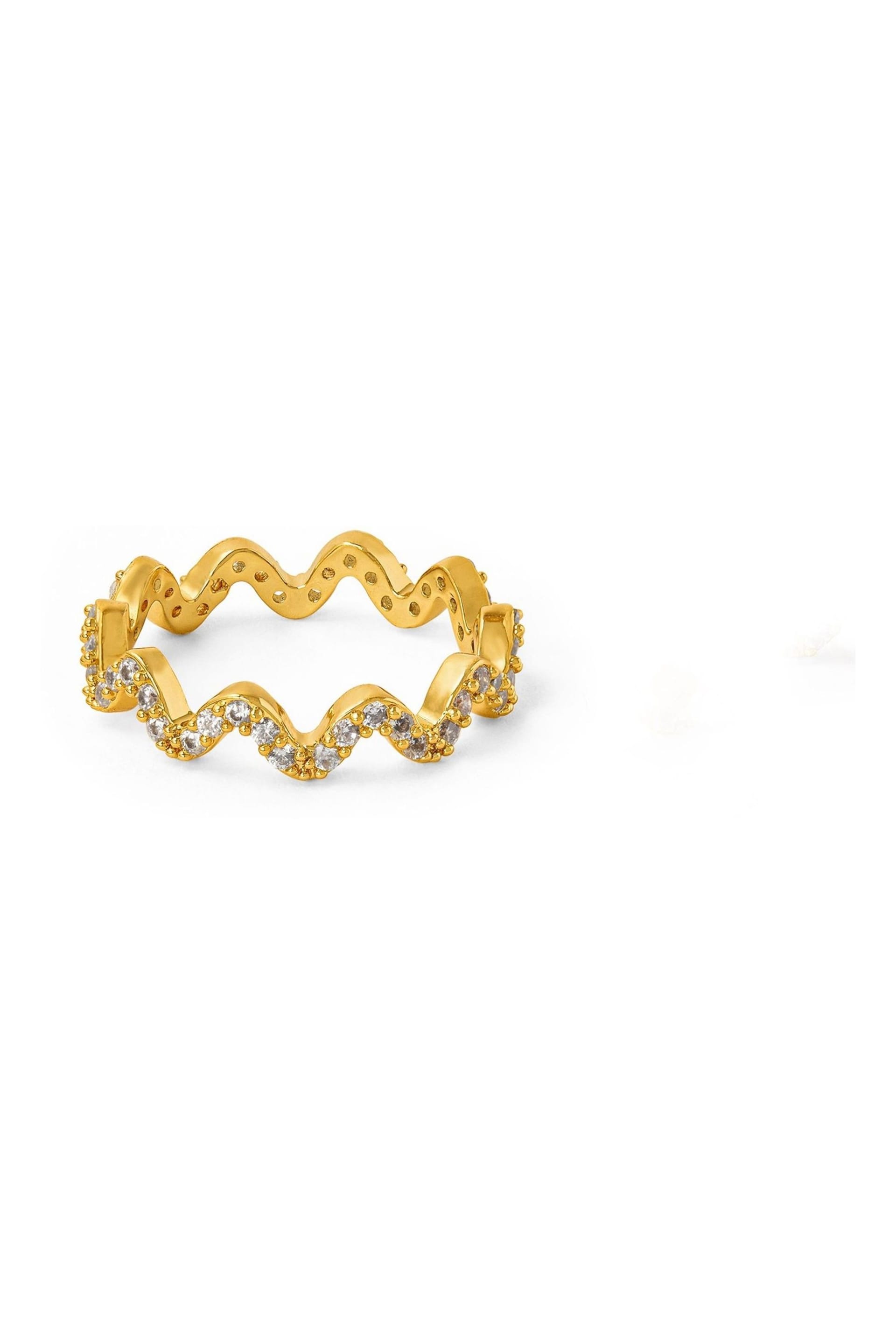 Orelia London 18k Gold Plating Pave Wave Ring - Image 2 of 2
