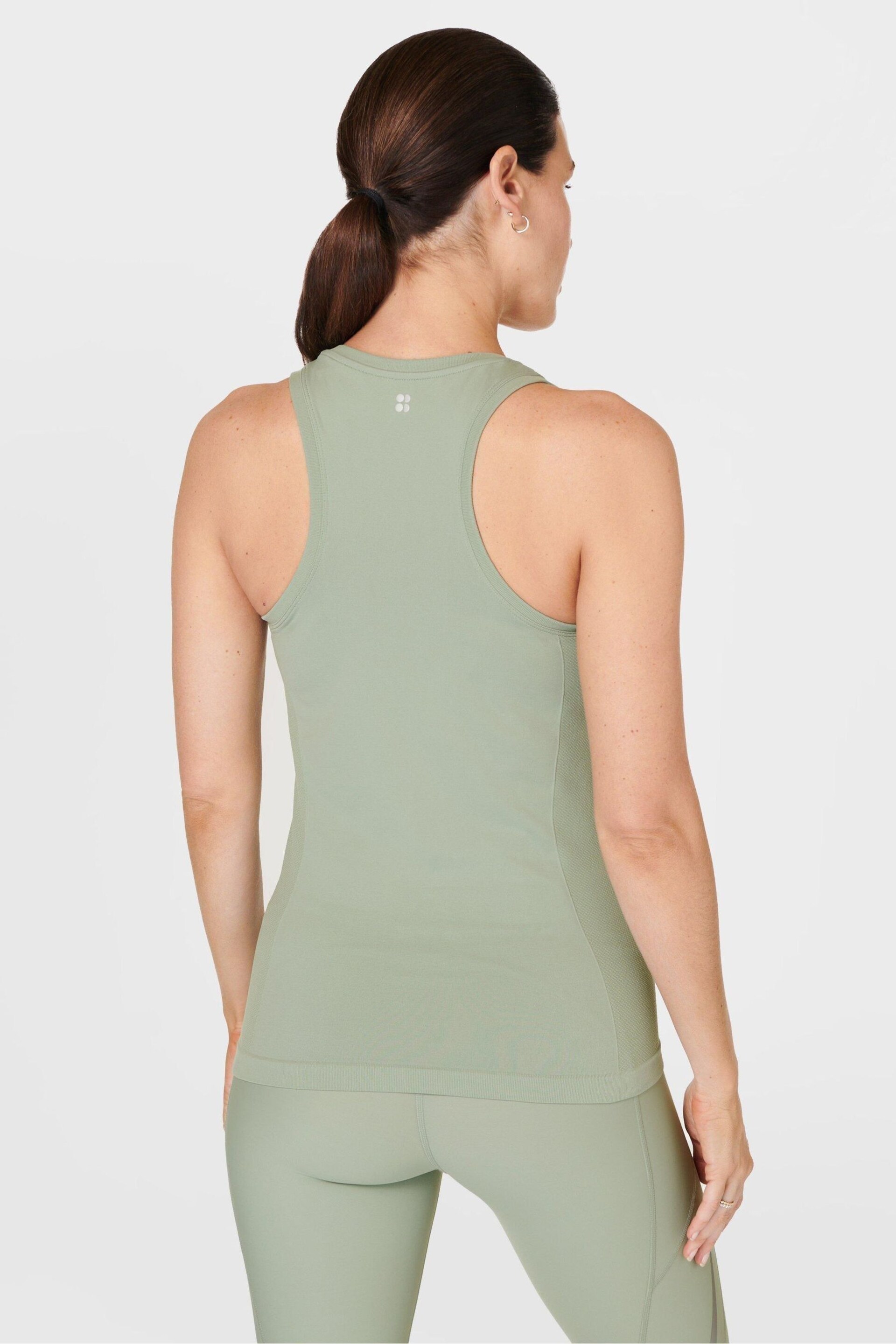 Sweaty Betty Savannah Green Athlete Seamless Workout Tank Top - Image 2 of 8