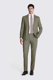 MOSS Sage Green Slim Fit Herringbone Tweed Jacket - Image 3 of 7