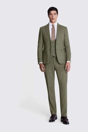MOSS Sage Green Slim Fit Herringbone Tweed Jacket - Image 4 of 7