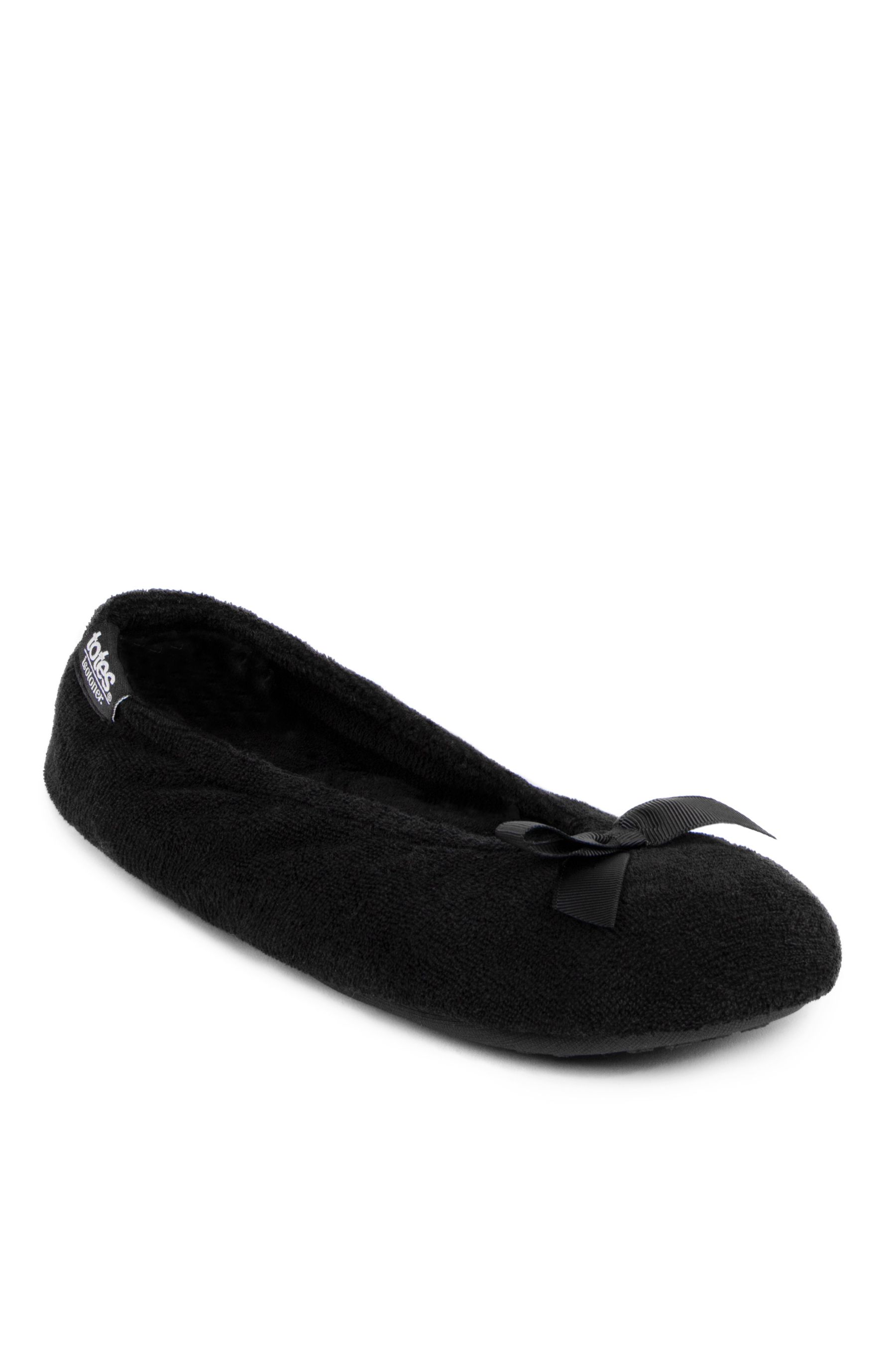 Buy Totes Black Isotoner Terry Ballet Slippers With Bow from Next Canada