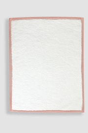 JoJo Maman Bébé Soft Pink Cable Knit Sherpa Fleece Blanket - Image 6 of 6