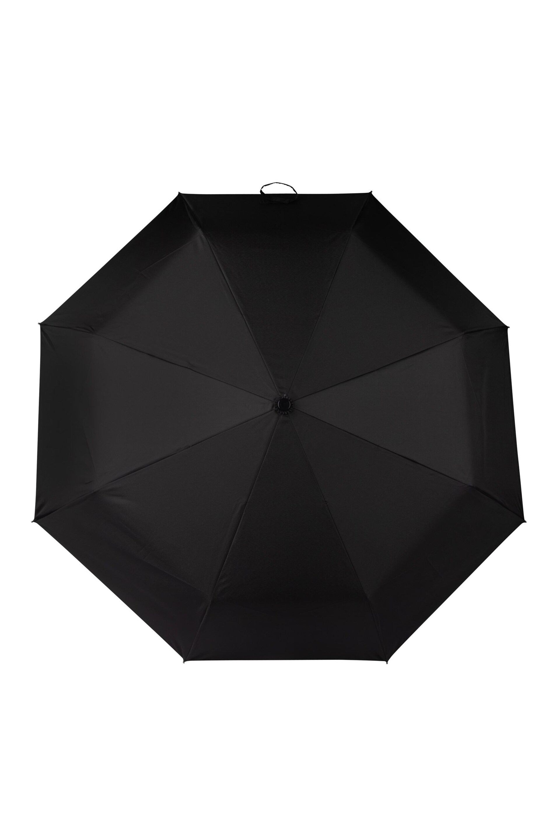 Totes Black ECO-BRELLA® Auto Open Wood Crook Handle Umbrella - Image 2 of 3