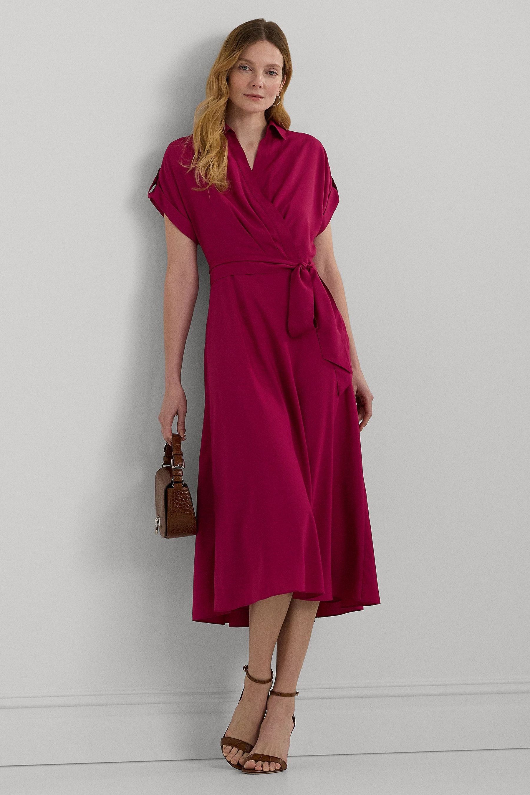 Buy Lauren Ralph Lauren Fratillo Belted Crepe Dress from Next Turkey