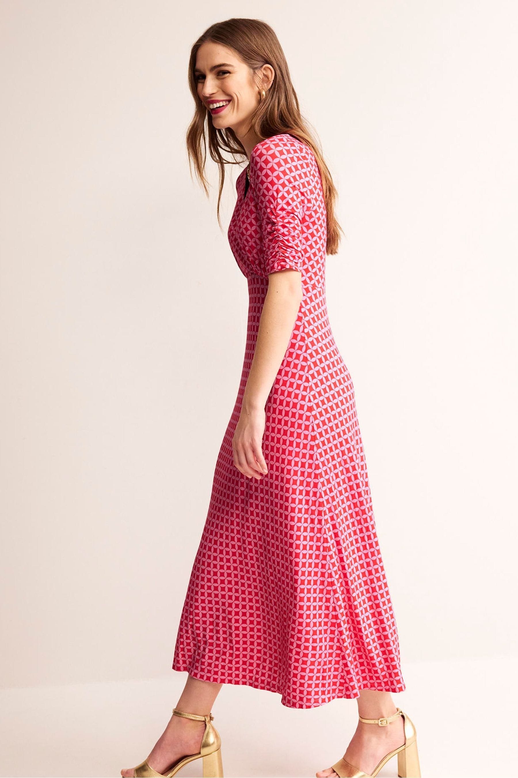 Boden red polka dot dress top