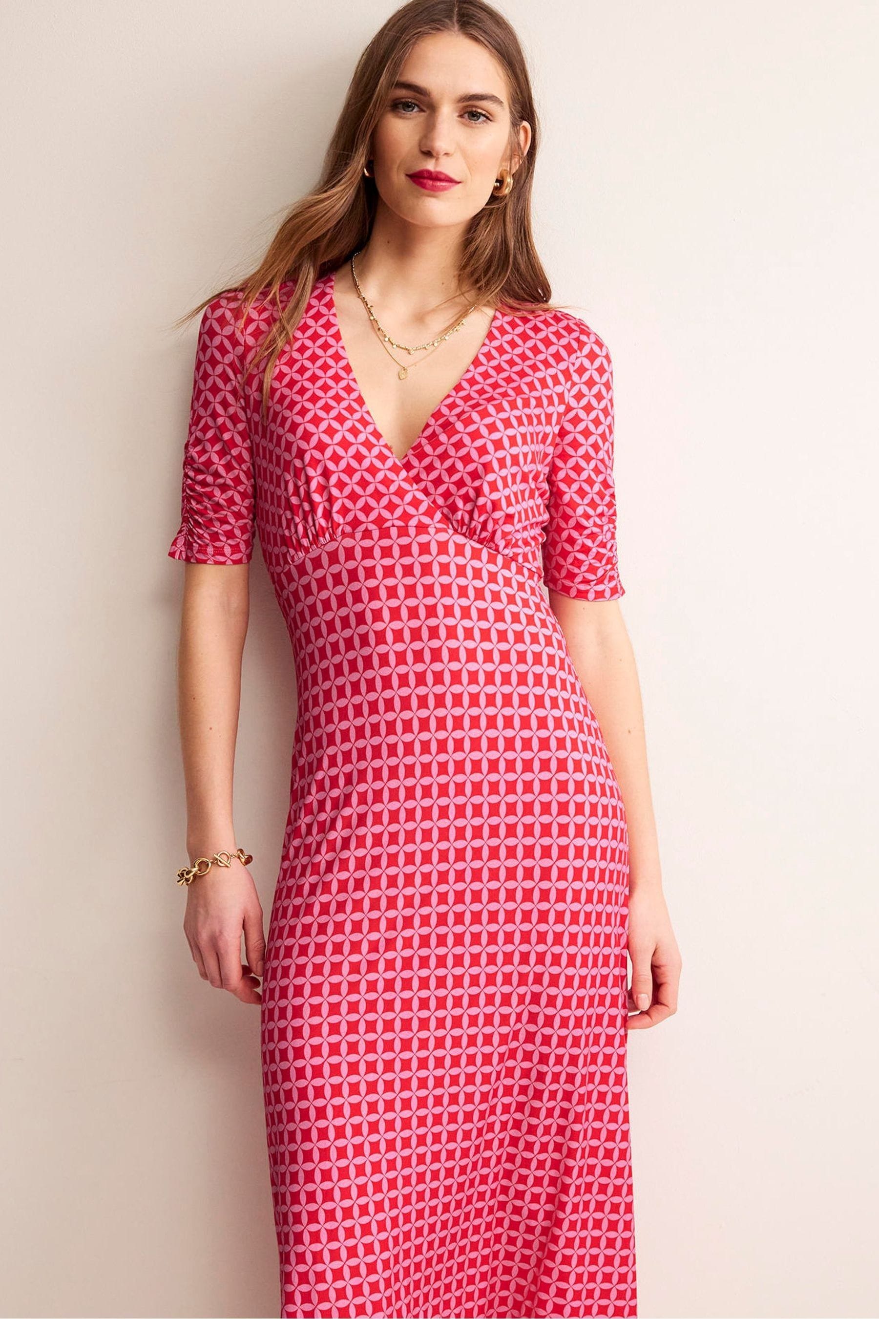 Buy Boden Red Rebecca Jersey Midi Tea Dress from the Next UK online shop