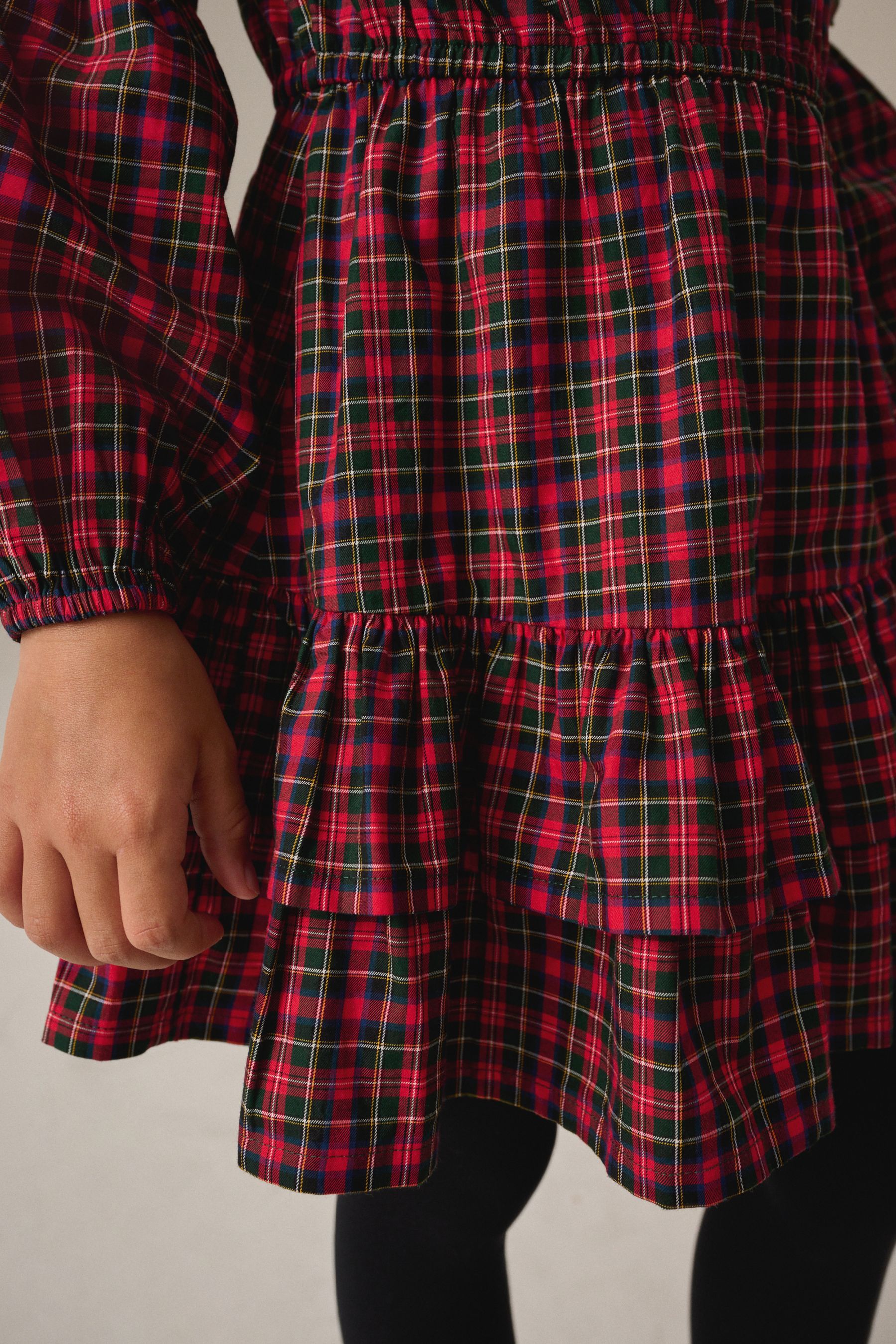 Girls red checked dress 2025