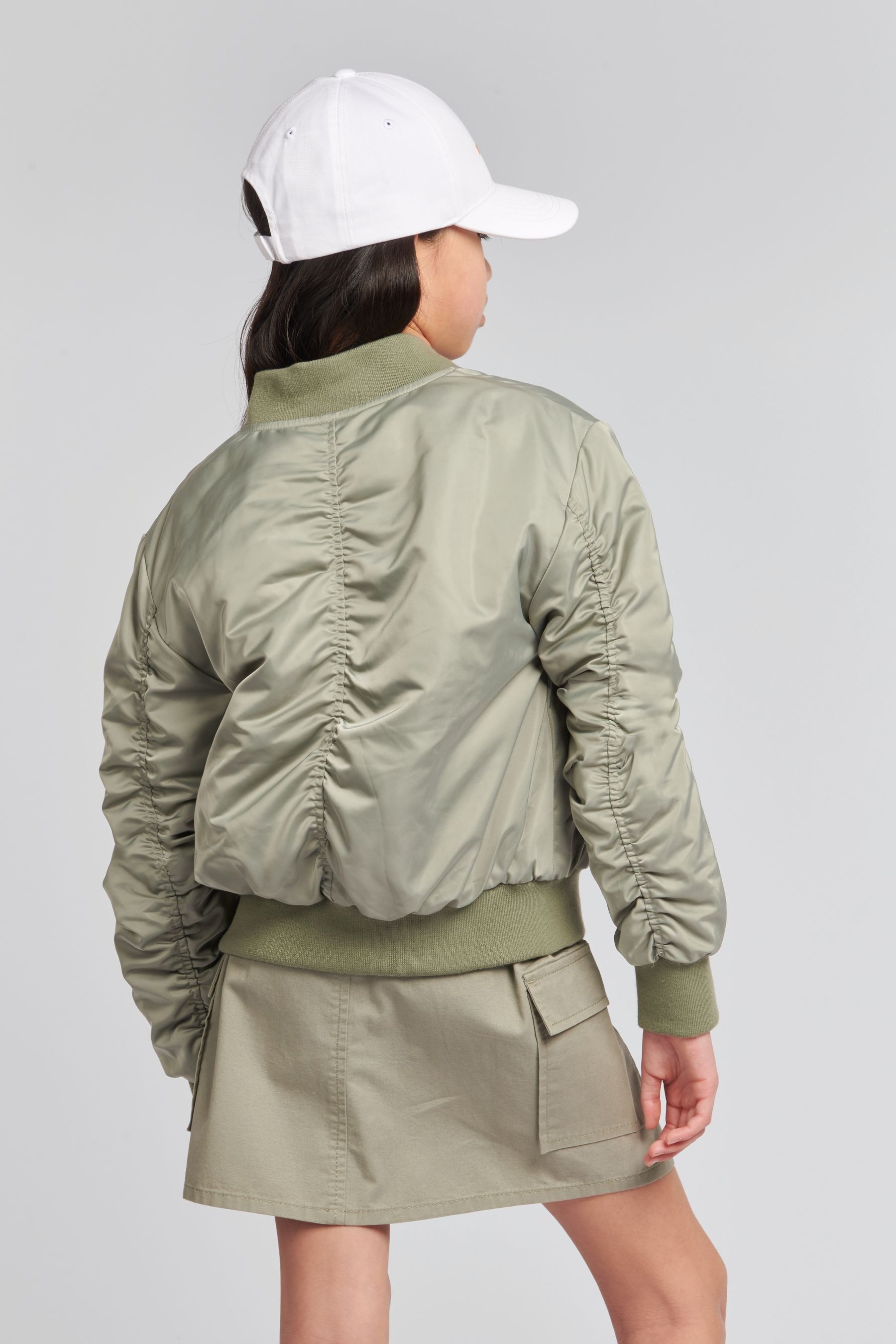 Jack Wills Girls Grey Utility Bomber Jacket
