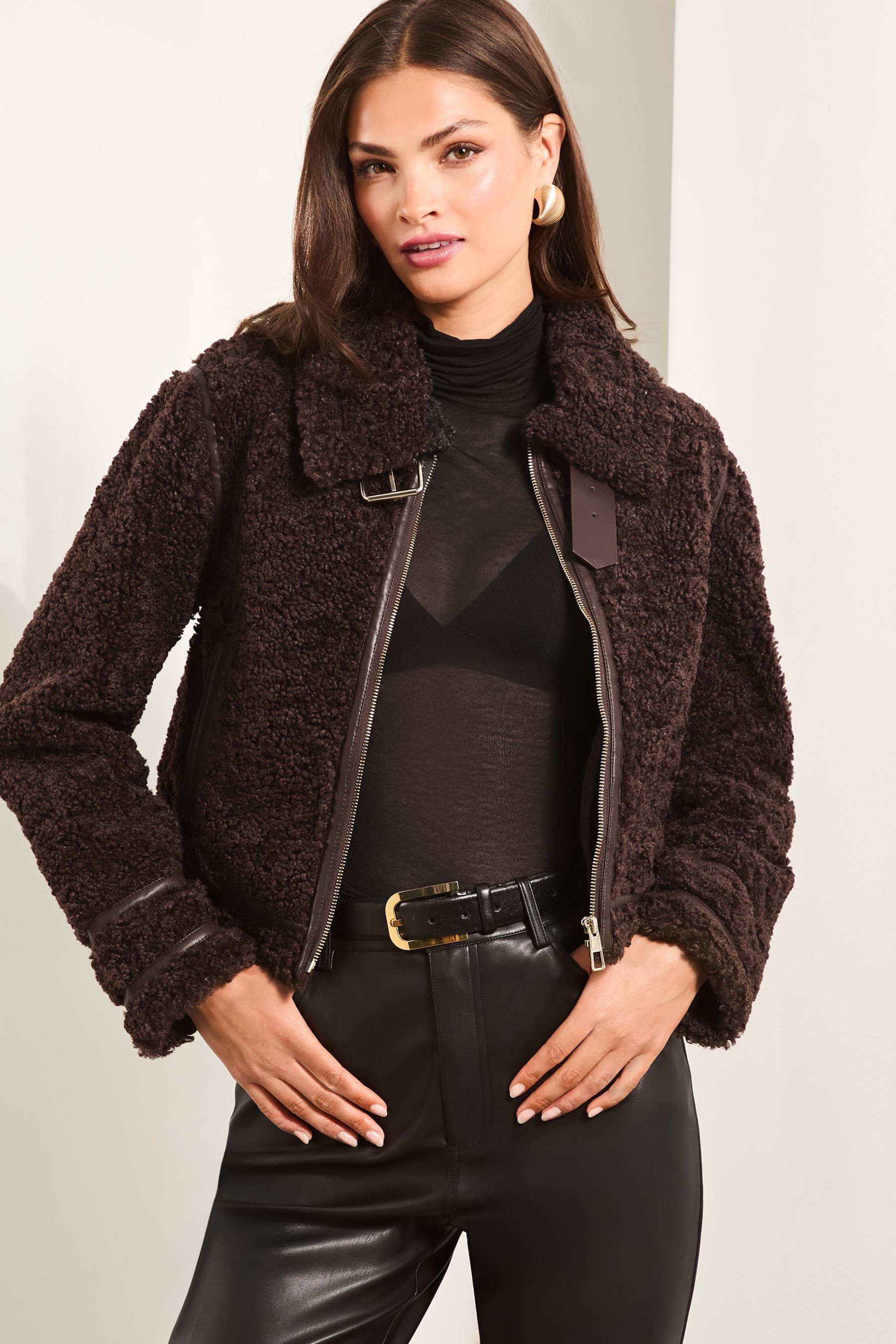 Lipsy leather biker jacket top