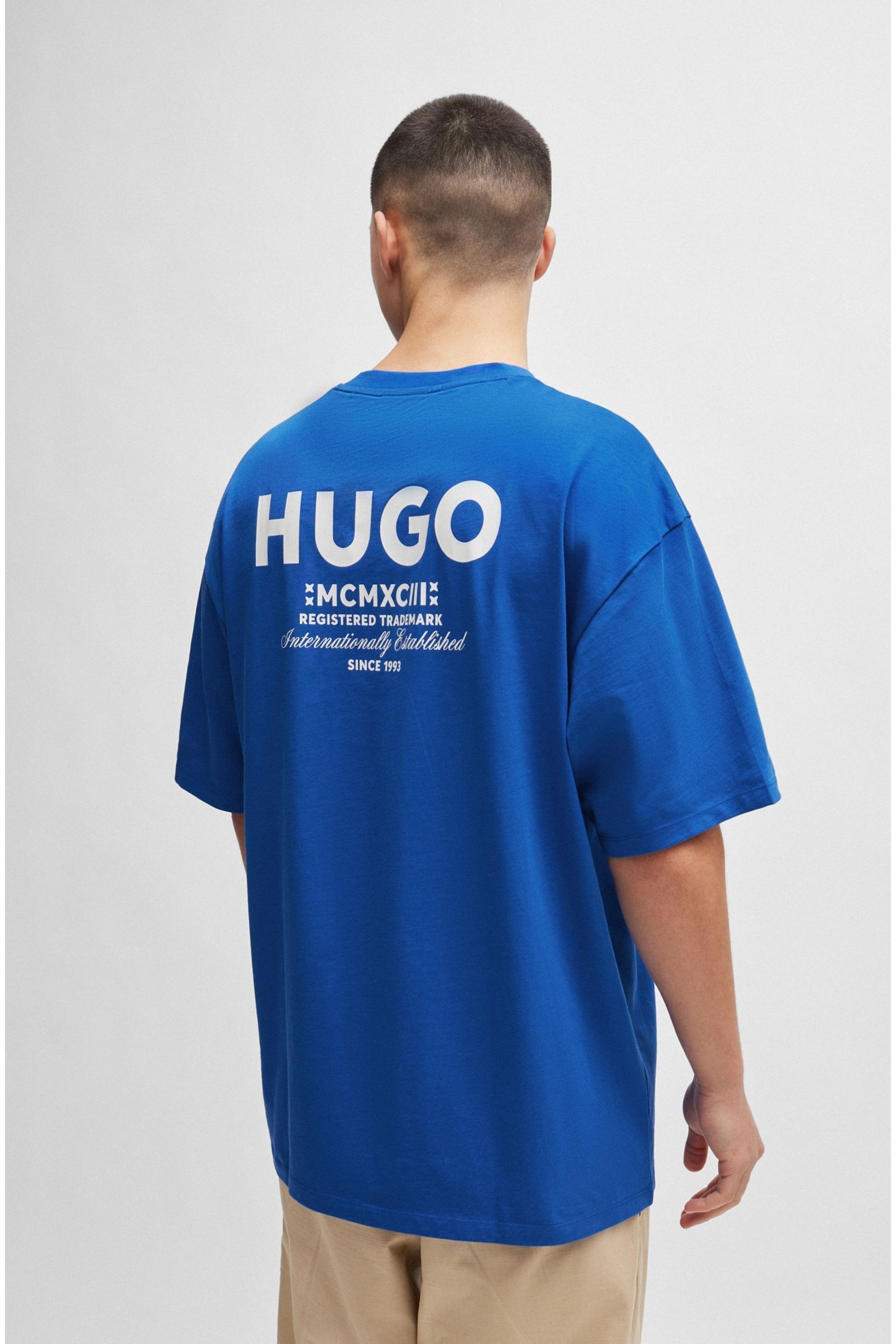 HUGO Blue Logo Graphic T-Shirt - Image 3 of 5