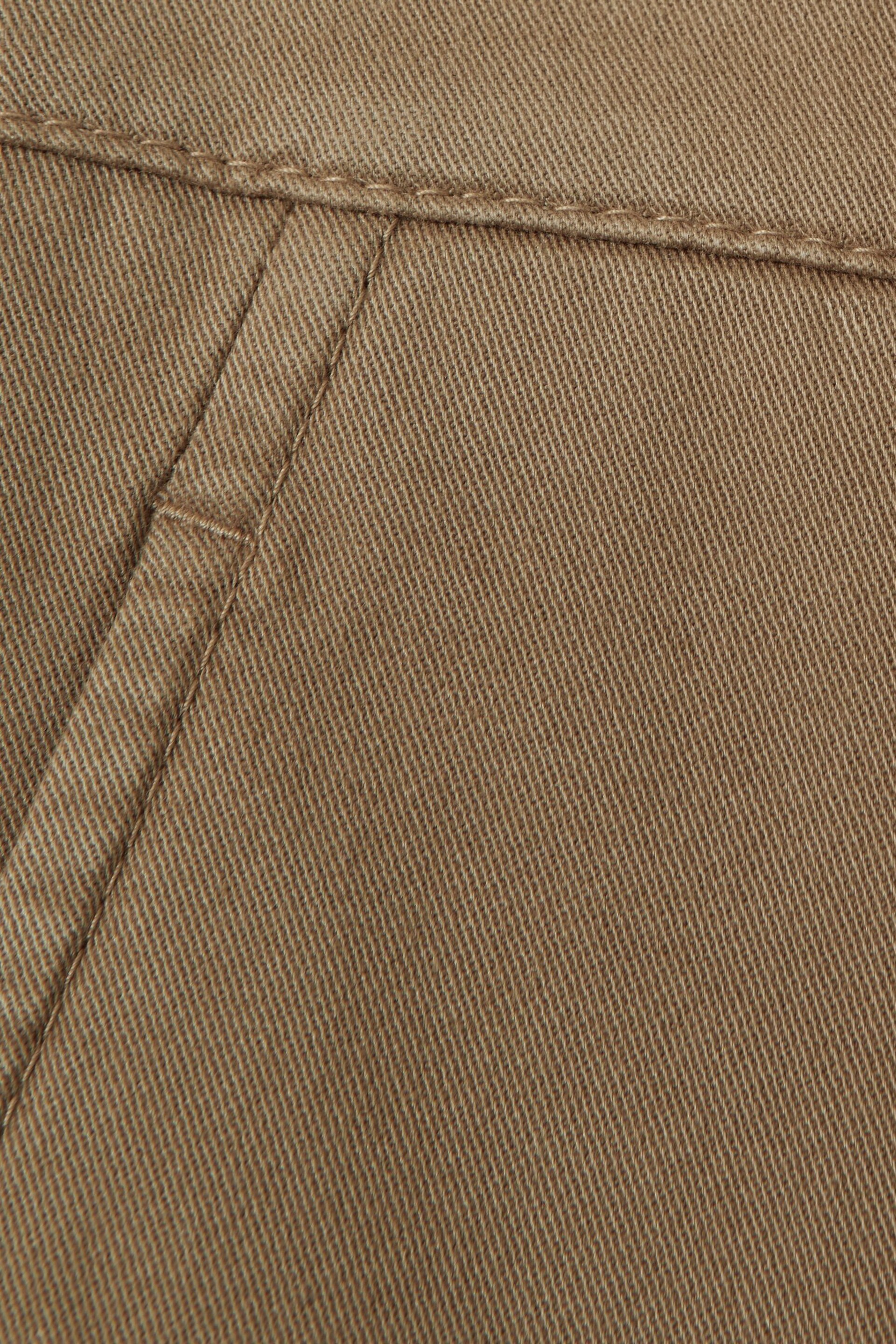 Reiss Dark Camel Eva Cotton Blend Wide Leg Trousers - Image 6 of 6