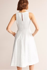 Boden White Carla Linen Midi Dress - Image 3 of 5
