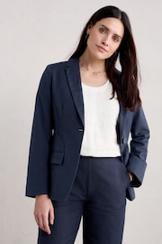 Seasalt Cornwall Blue Petite Erica Linen/Cotton Blend Blazer - Image 1 of 5