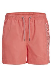 JACK & JONES Pink Logo Swim Shorts - Image 4 of 5