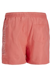 JACK & JONES Pink Logo Swim Shorts - Image 5 of 5
