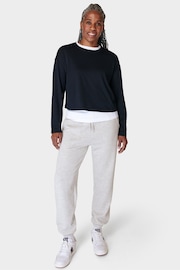 Sweaty Betty Black Essential Crop Long Sleeve T-Shirt - Image 3 of 7