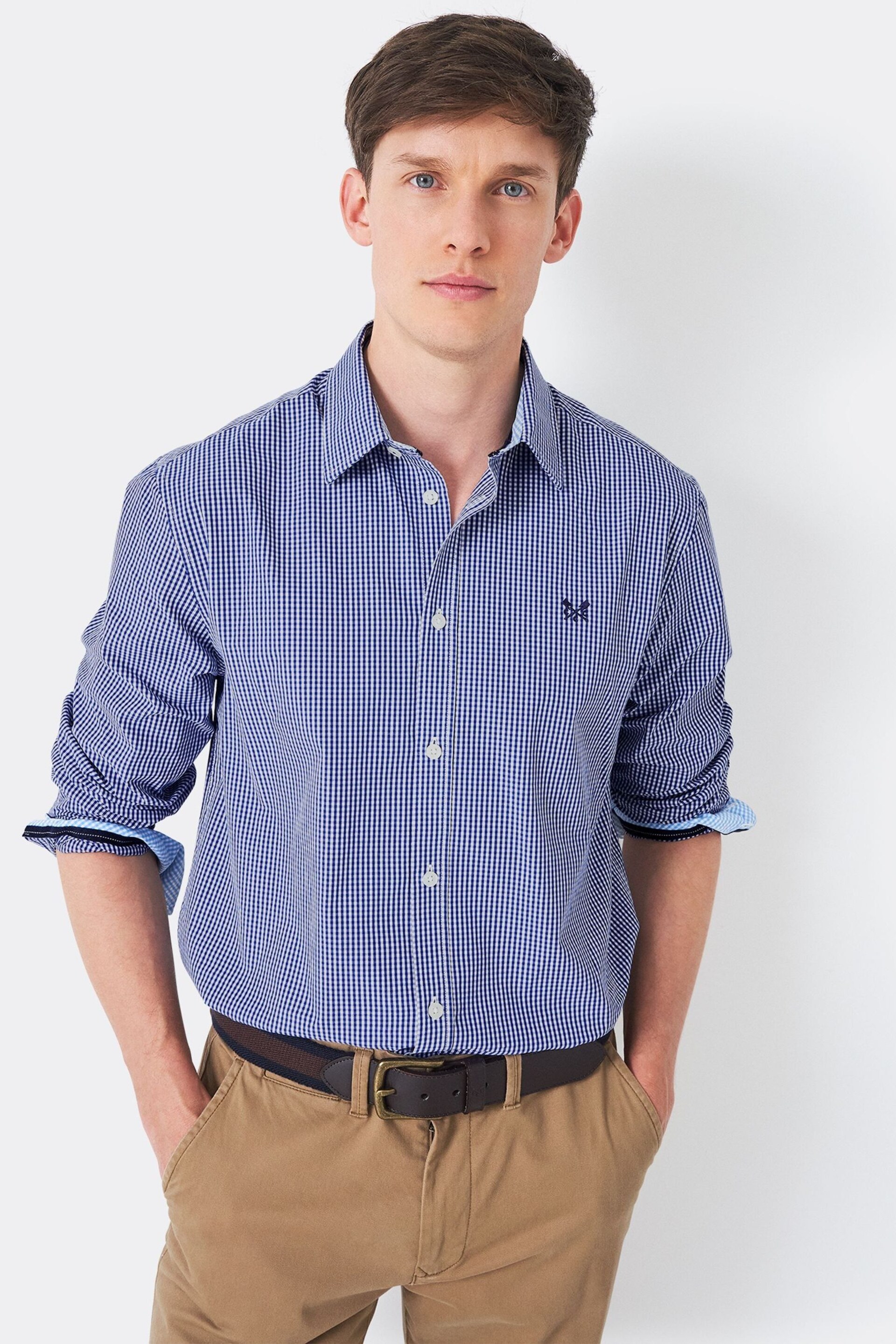 Crew Clothing Classic Fit Micro Gingham Shirt - Image 1 of 4