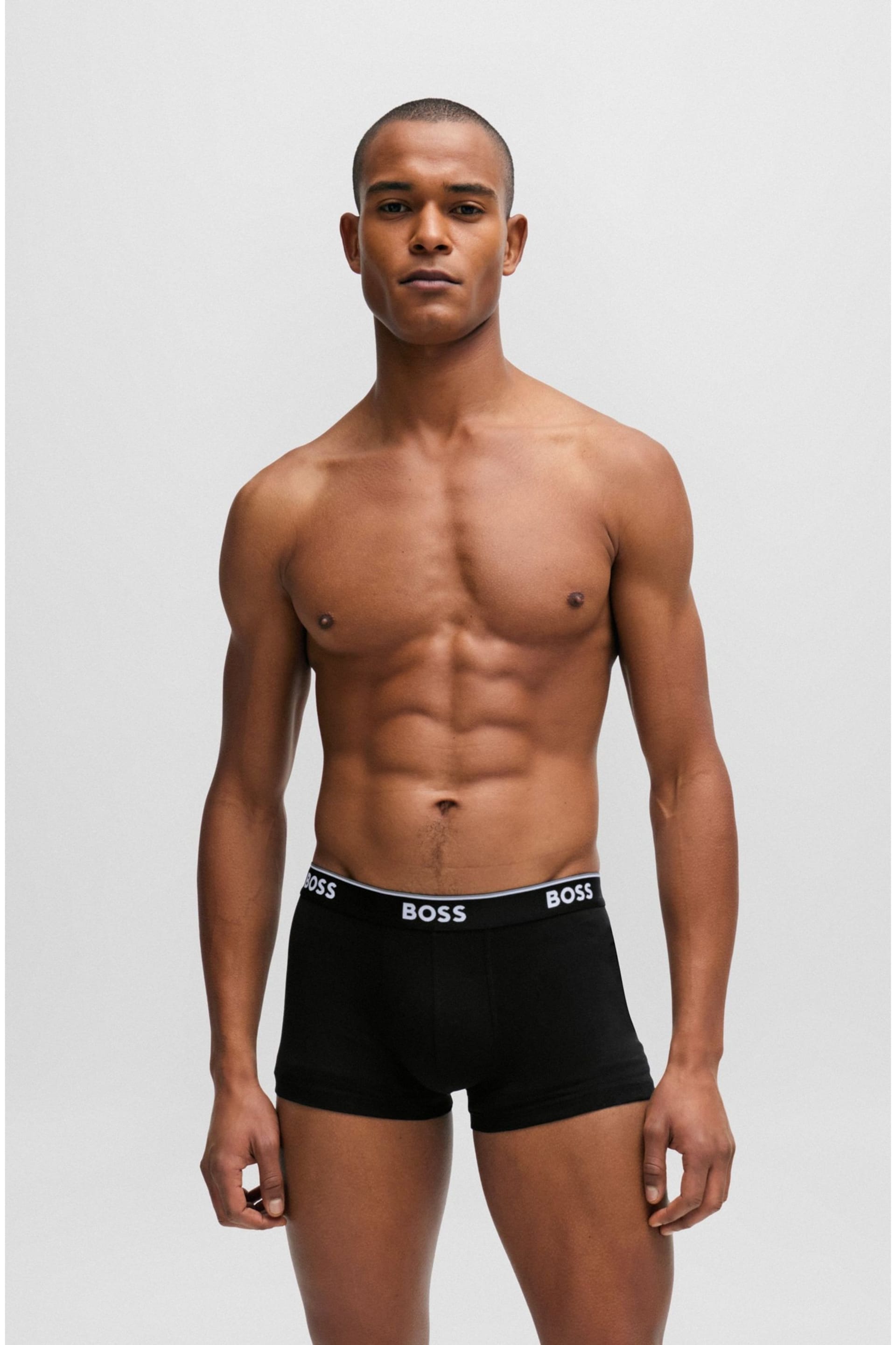 BOSS Red Three-Pack Of Stretch-Cotton Trunks With Logo Waistbands - Image 2 of 7