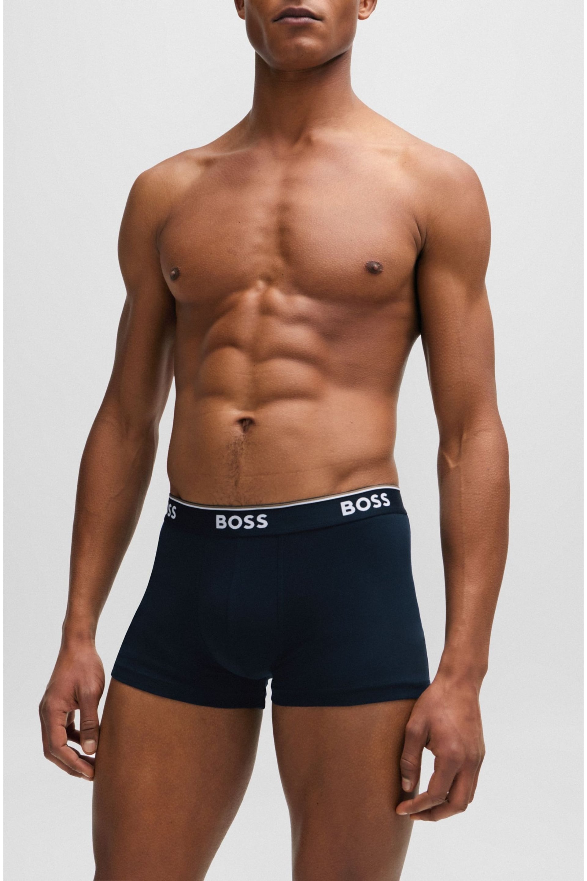 BOSS Red Three-Pack Of Stretch-Cotton Trunks With Logo Waistbands - Image 6 of 7