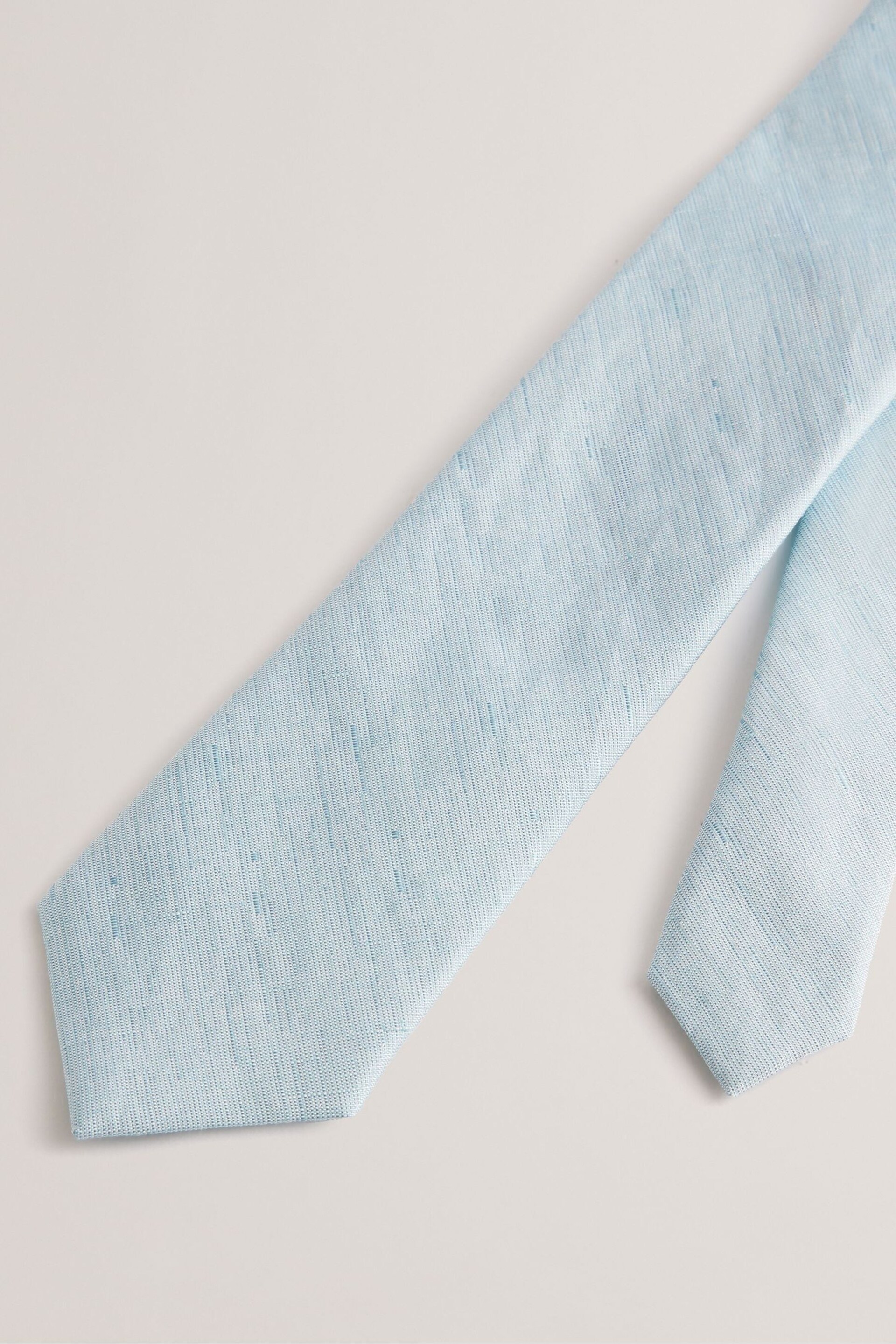 Ted Baker Blue Lyre Texture Silk Linen Tie - Image 2 of 4