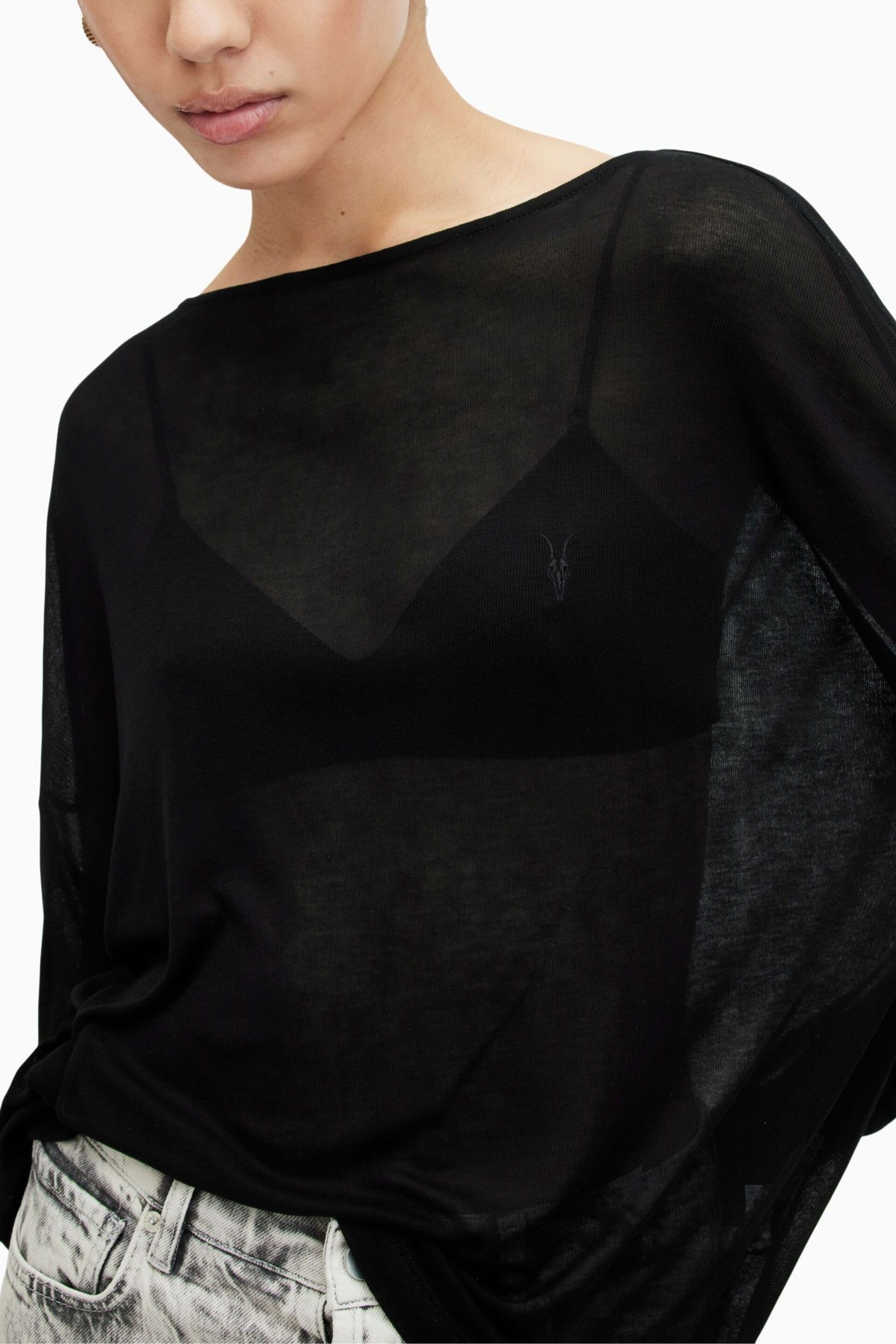 AllSaints Black Rita Francesco T-Shirt - Image 5 of 6