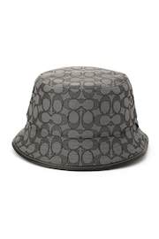 COACH Grey Signature Jacquard Bucket Hat - Image 1 of 3