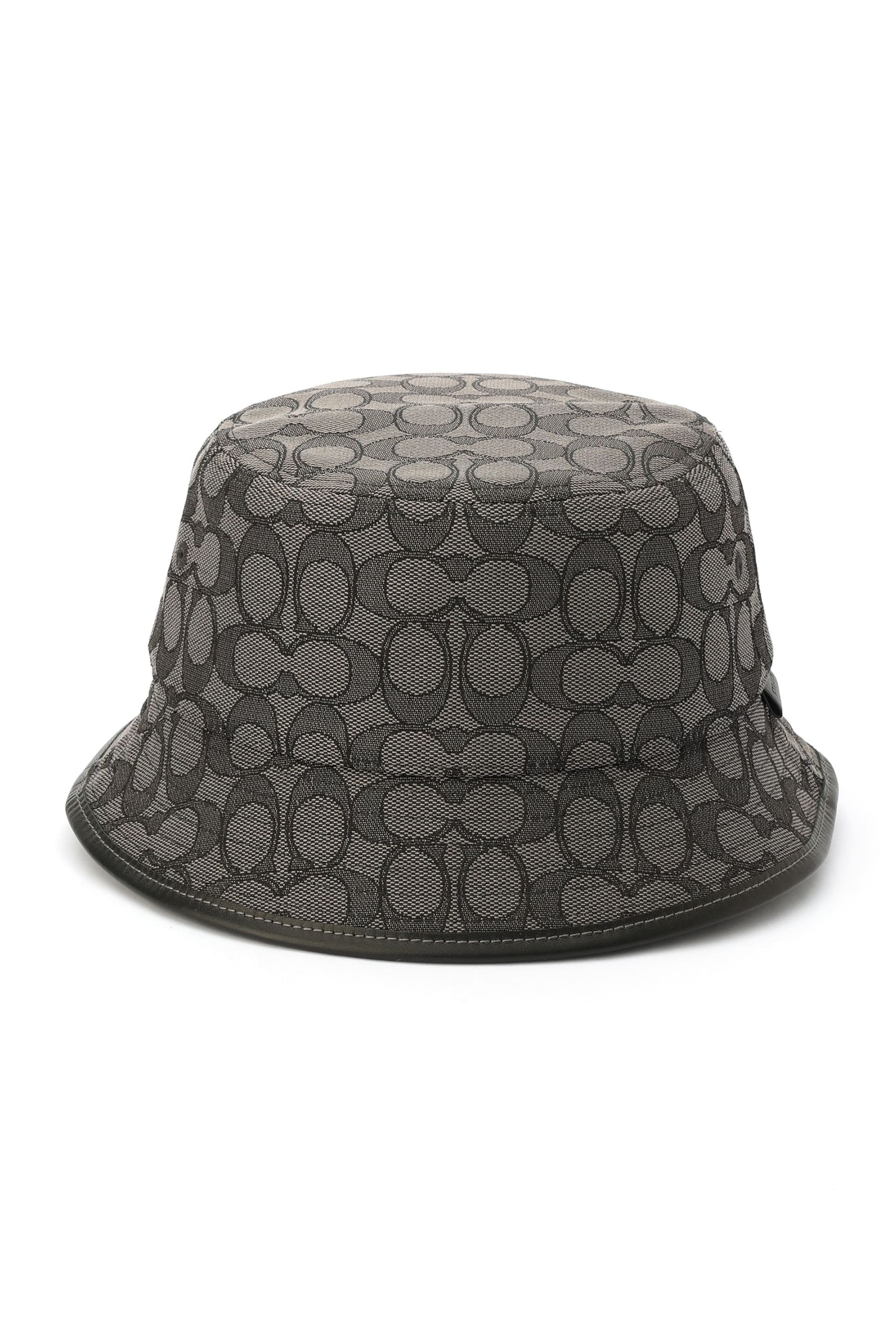 COACH Grey Signature Jacquard Bucket Hat - Image 1 of 3