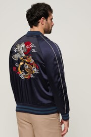 Superdry Blue Sukajan Embroidered Bomber Jacket - Image 2 of 3