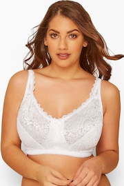 Yours Curve White Hi Shine Lace Non-Wired Bra - Image 1 of 4