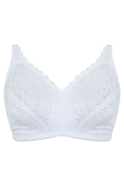 Yours Curve White Hi Shine Lace Non-Wired Bra - Image 3 of 4