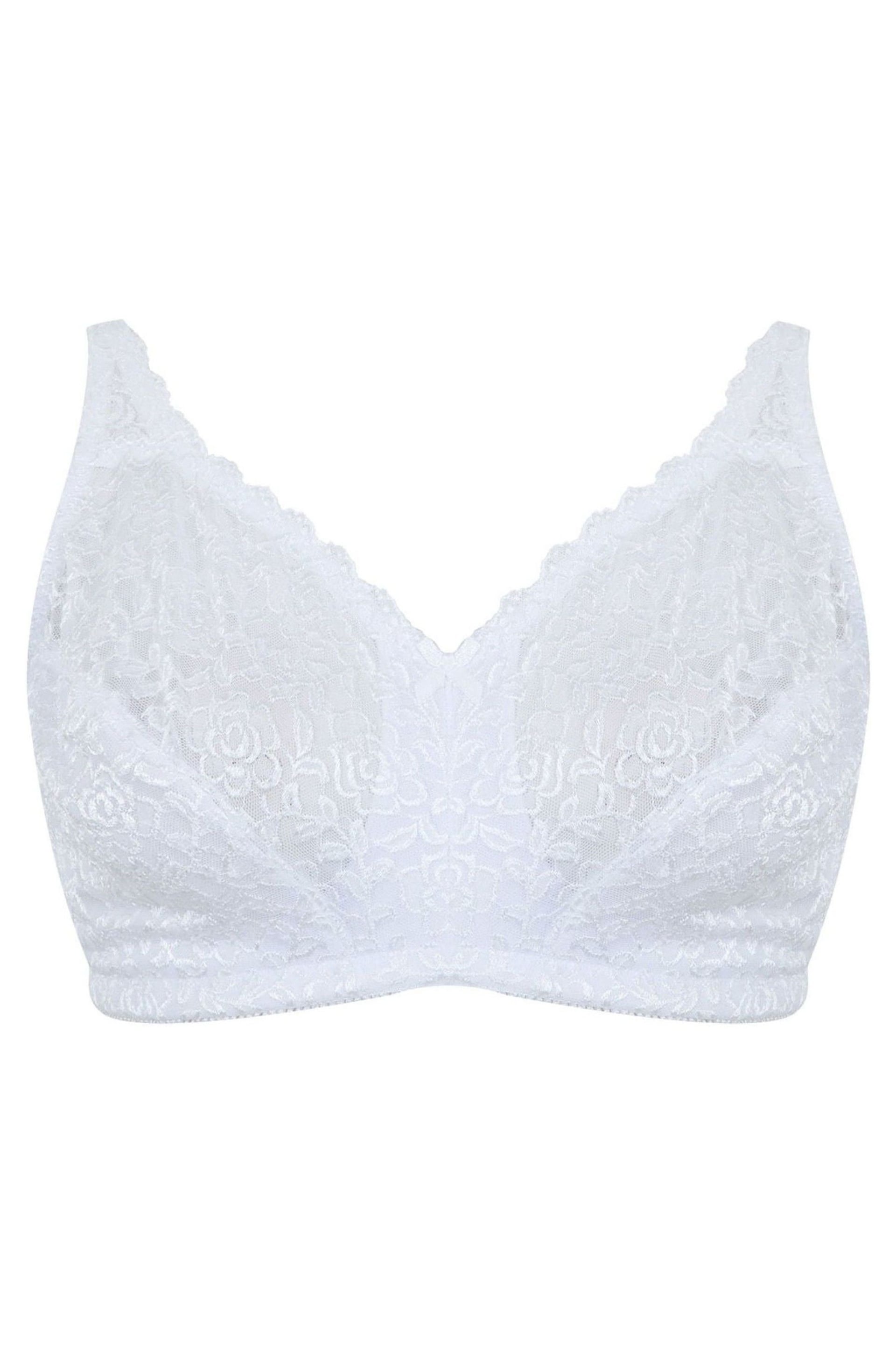 Yours Curve White Hi Shine Lace Non-Wired Bra - Image 3 of 4