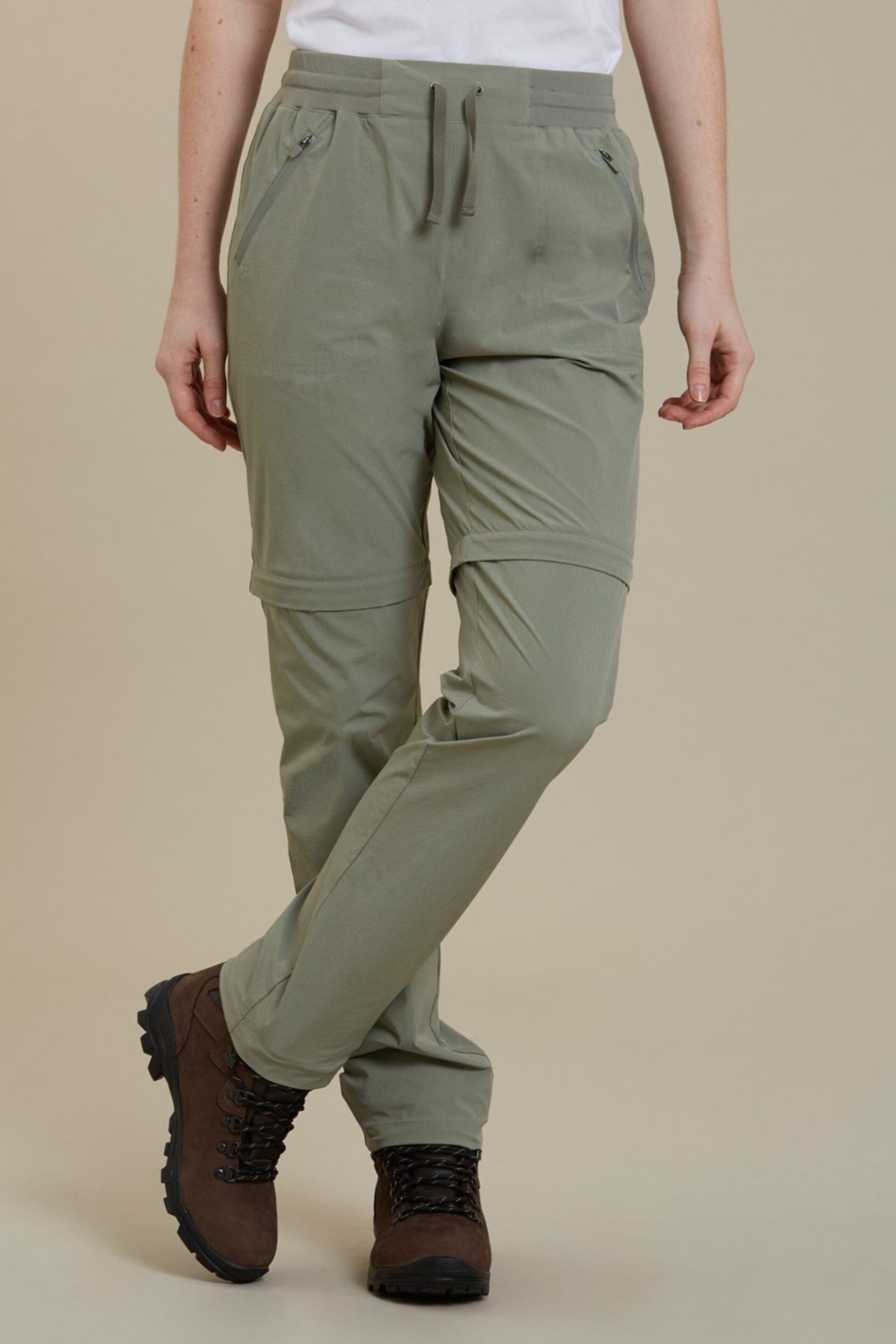 Mountain Warehouse Green Explorer Womens Zip-Off Convertible Walking Trousers - Image 1 of 4