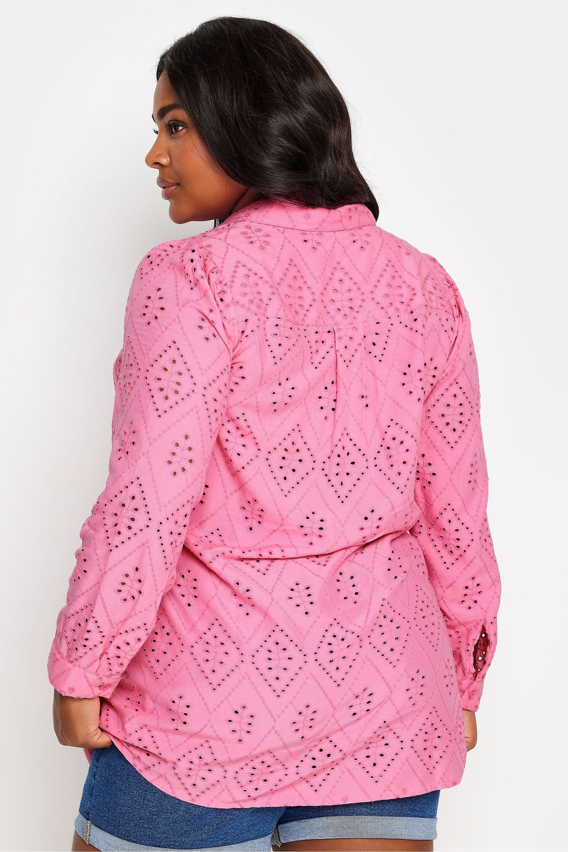 Yours Curve Pink Anglaise Shirt - Image 3 of 5