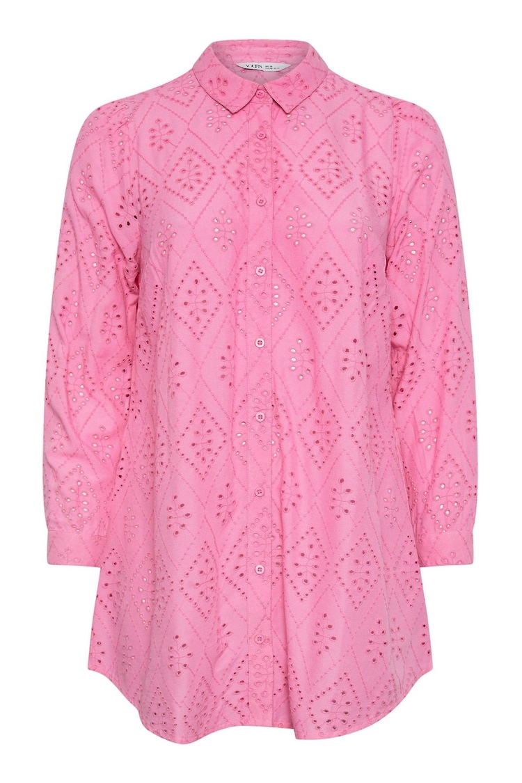 Yours Curve Pink 100% Cotton Anglaise Shirt - Image 5 of 5