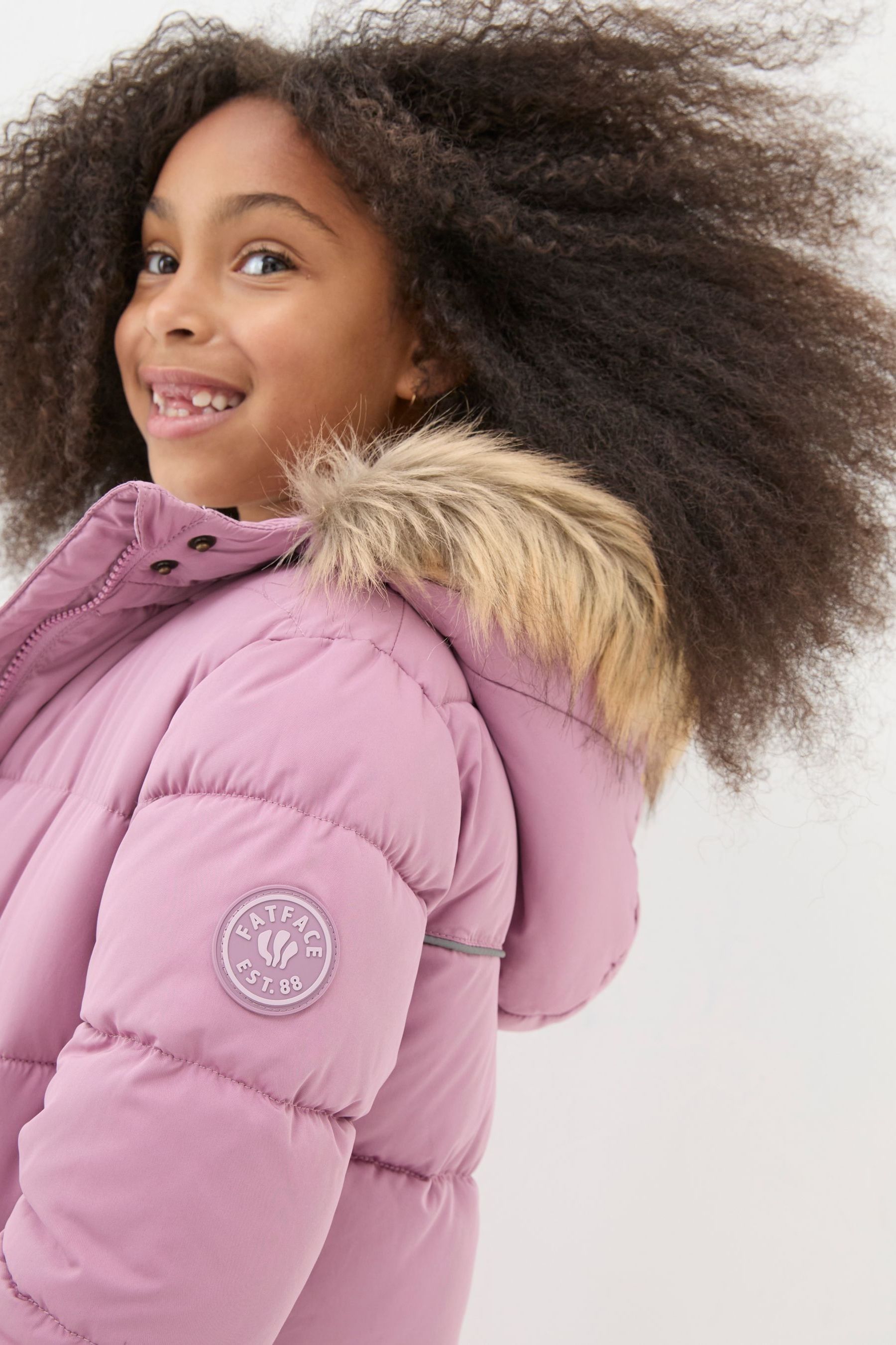 Buy FatFace Lily Dusky Purple Longline Padded Coat from the Next UK online shop