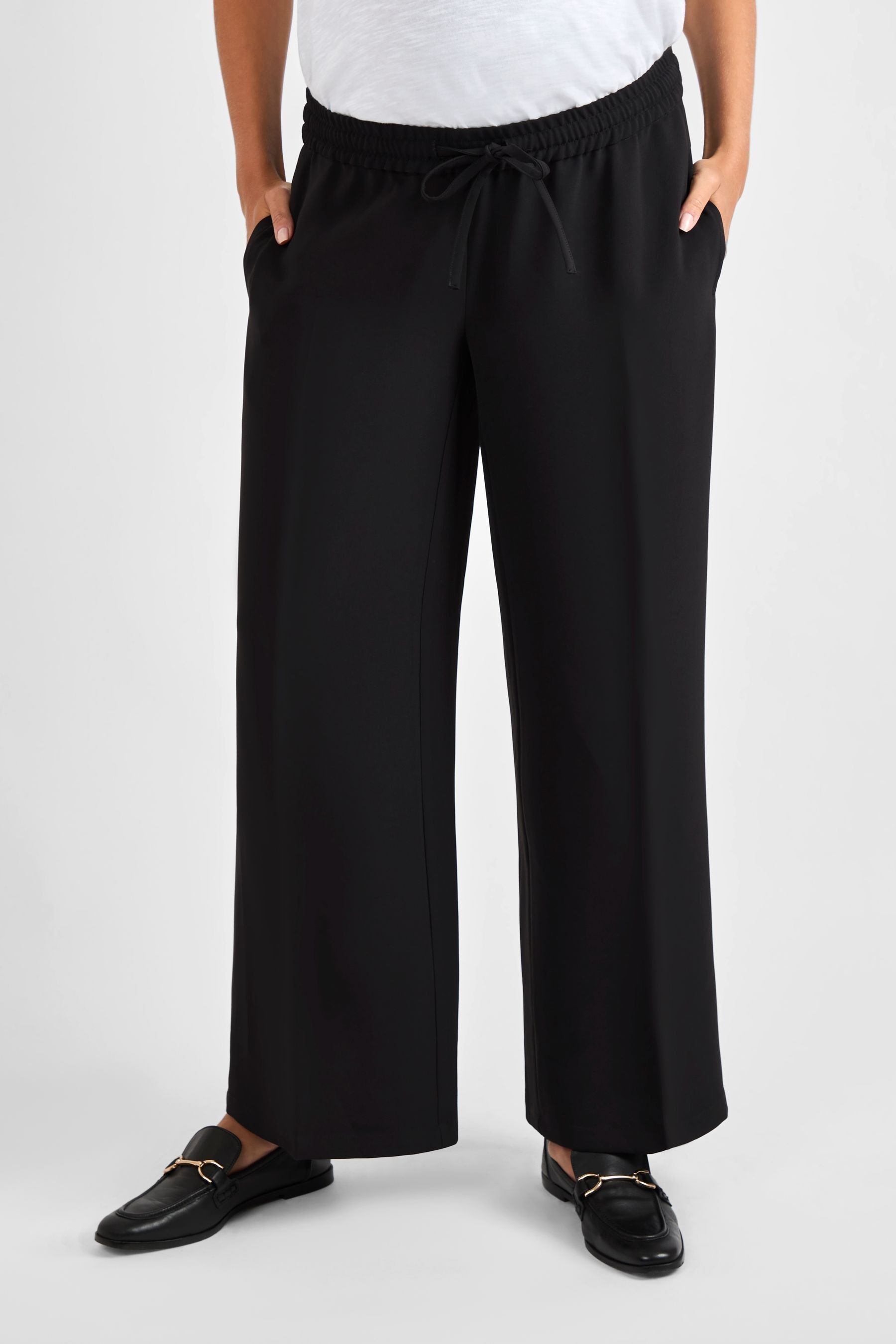 JoJo Maman Bebe Black Wide Leg Maternity Trousers